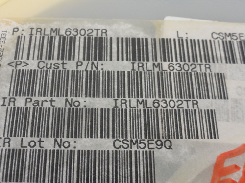 IR IRLML6302TR; Lot-2600 Power MOSFET; 20V; 780mA