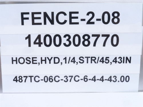 Formax 487TC-06C-37C-6-4-4-43.00; Hose Assy; 3/16 JIC ;45Deg
