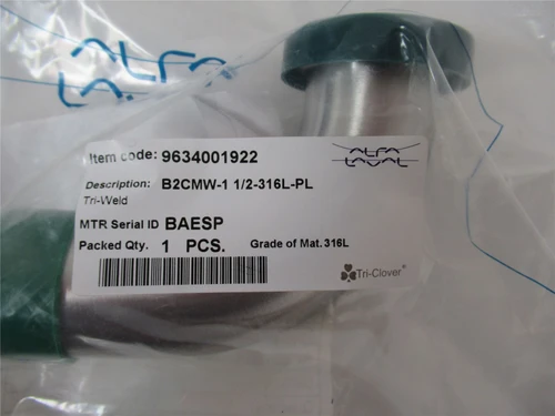 Alfa Laval 9634001922; Elbow 90 Degree 1.5" TriClamp x Weld