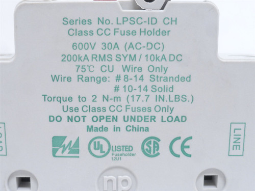 Littlefuse LPSC0001ZXID; Fuse Holder; 1P; 30 Amp 600VAC/DC