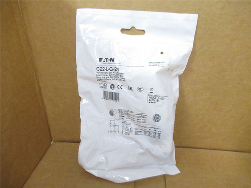 Eaton C22-L-G-24; Switch Pushbutton Green Indicator 24 VAC/dc