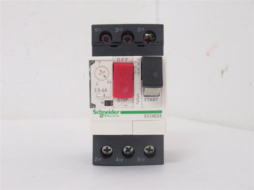 Schneider GV2ME08; Manual Motor Starter 690VAC 2.5-4A3-Pole