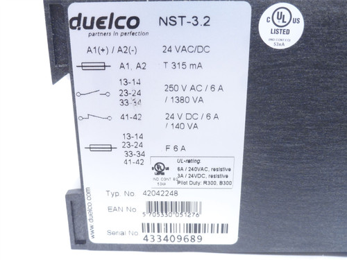 Duelco NST-3.2; Emergency Stop Relay; 240VAC/24VDC