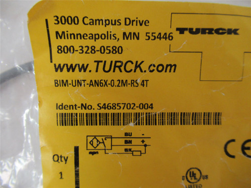 Turck BIM-UNT-AN6X-0-0.2M-RS4T; Inductive MagneticProx Sensor
