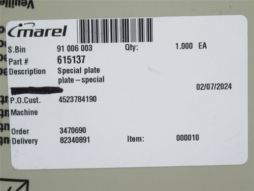 Marel 615137; Special Plate; 14" x 13"