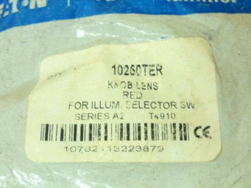 Eaton 10260TER; Red Knob Lens For Illuminated Selector Switch