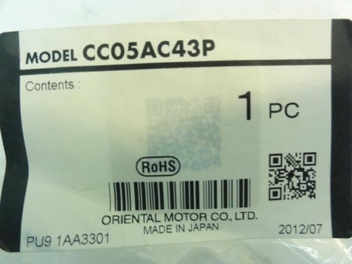 Oriental Motor CC05AC43P; Extension Cable; 16.4 FT