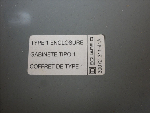 Square D 30072-311-41A; Starter Enclosure; NEMA Type: 1