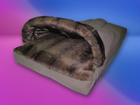 luxury cocoon whippet bed in mink