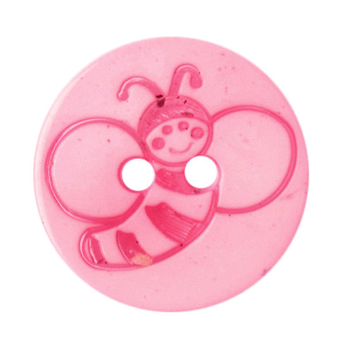 Pink Bumblebee Button