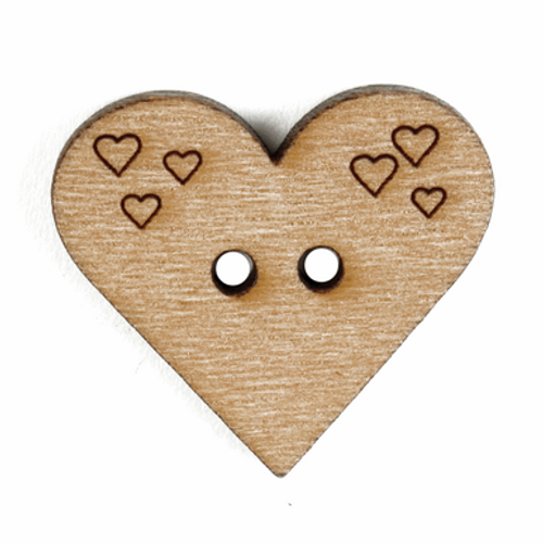 Wooden Heart Button