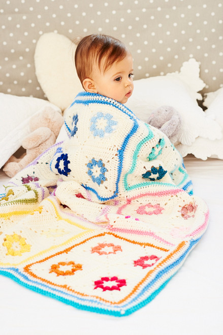 Stylecraft Pattern 9156 - Daisy Square Blanket and Baby Bib (PDF)