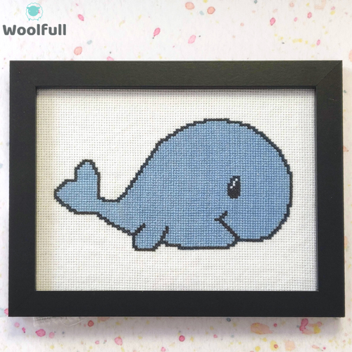 Woolfull Cross Stitch Kit - Baby Whale - Blue