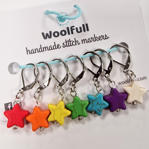 Handmade Stitch Markers - Rainbow Stars