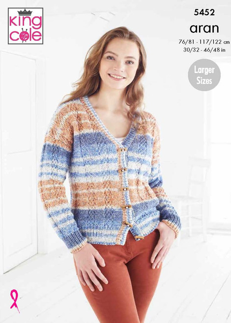 King Cole Pattern 5452 - Sweater and Cardigan