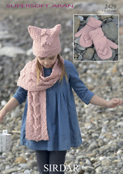 Sirdar Pattern 2428 - Hat, Scarf and Mittens