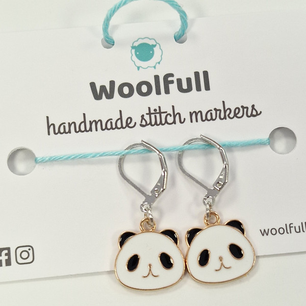Handmade Stitch Markers - Panda Faces