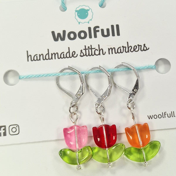 Handmade Stitch Markers - Tulips