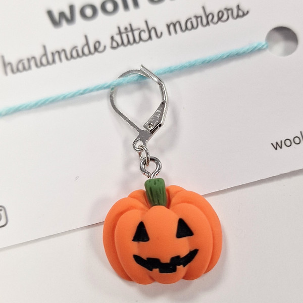 Handmade Stitch Markers - Pumpkin