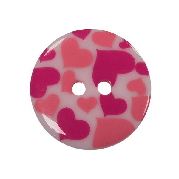Pink Heart Print Buttons