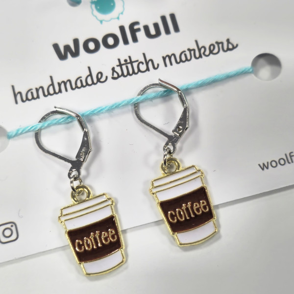 Handmade Stitch Markers - Coffee Cups