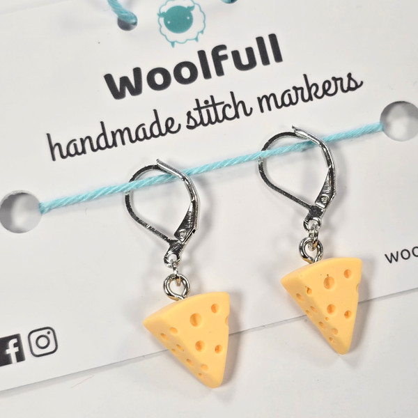 Handmade Stitch Markers - Cheeses