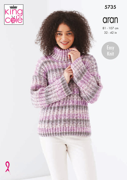 King Cole Pattern 5735 - Sweater and Cardigan