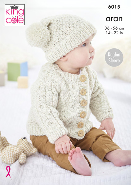 King Cole Pattern 6015 - Cardigans and Hat