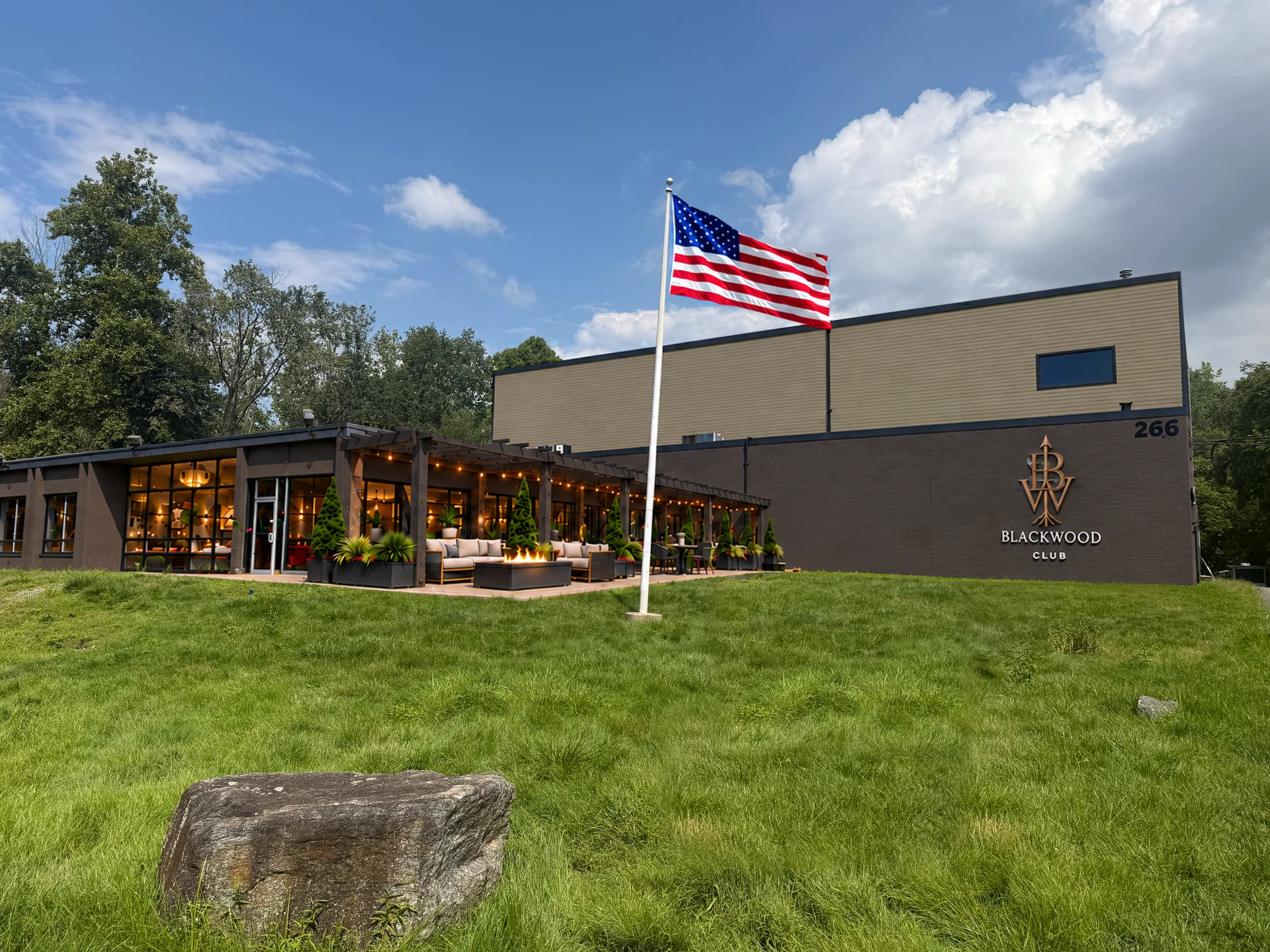 Exterior rendering of Blackwood Club's Northvale flagship