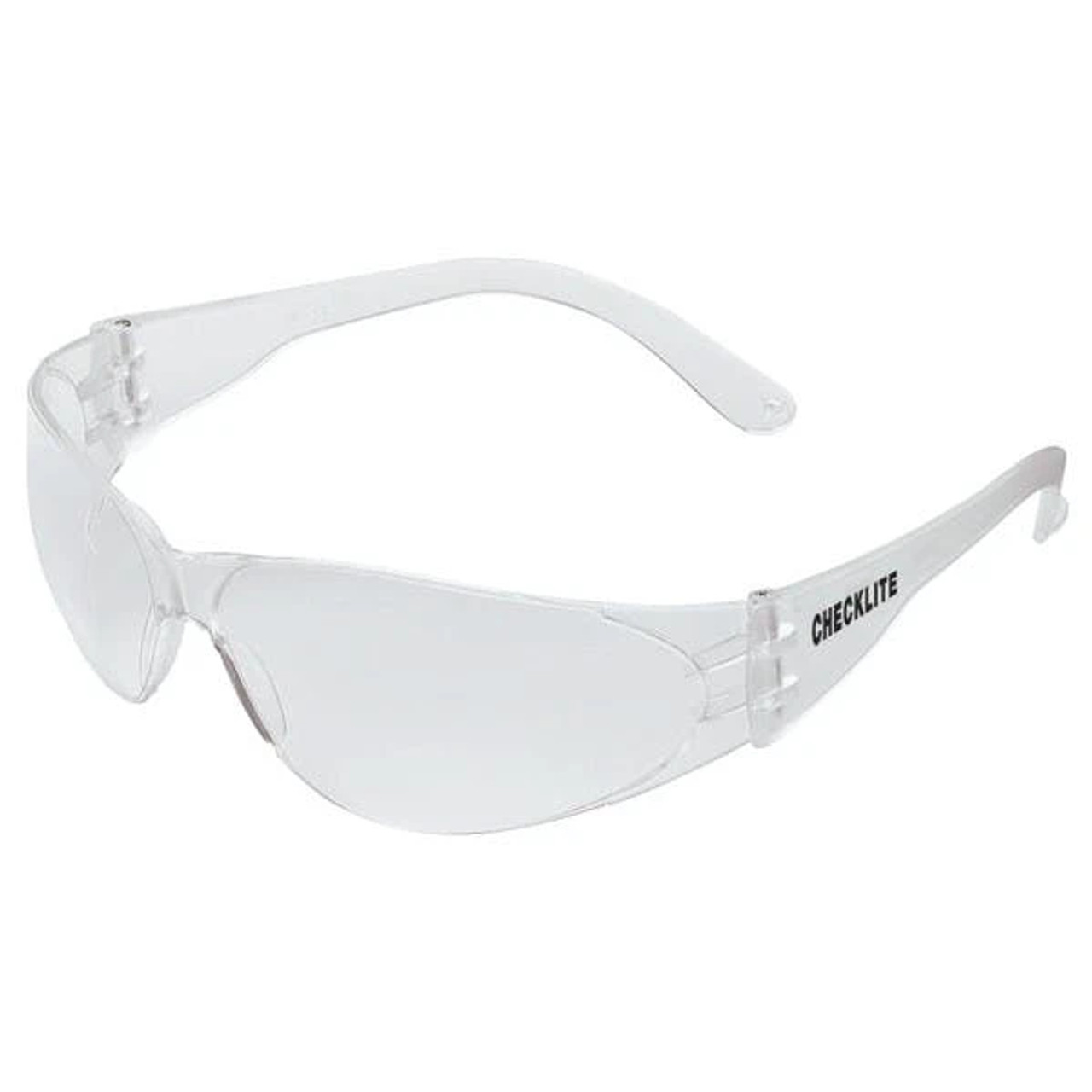Checklite Safety Glasses Clear Lens Scratch Resistant Clear Frame