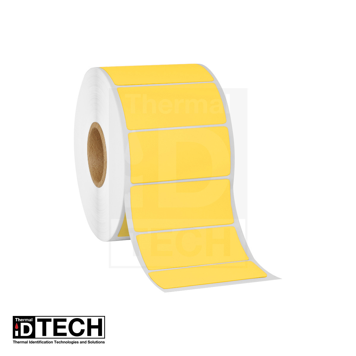 4" X 2" Blank Yellow (PMS Yellow) Direct Thermal Label (3" core) Perforated