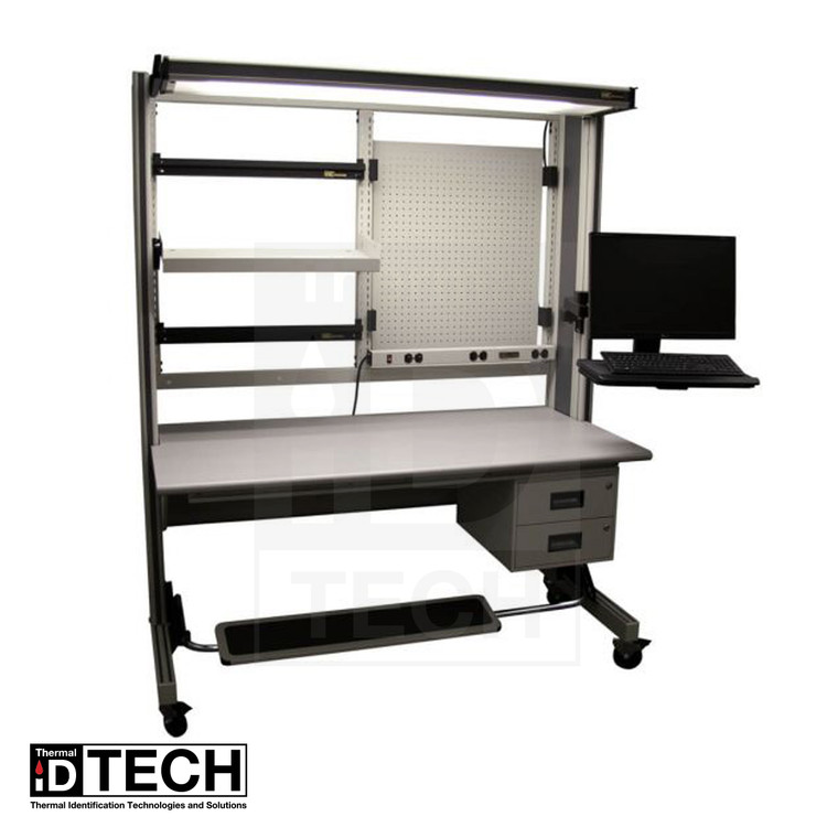 Industrial portable printer station for businesses and warehouses