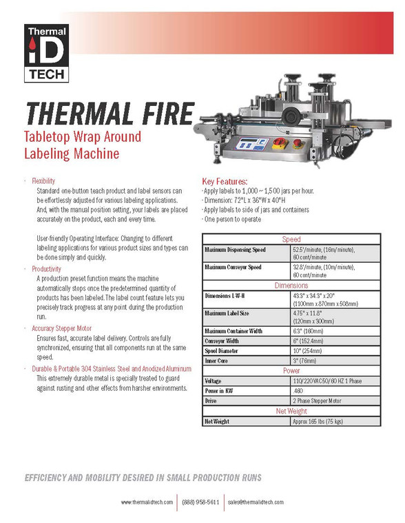 Thermal Fire Spec Sheet