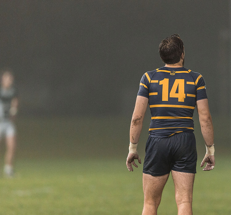 Rugby player on pitch