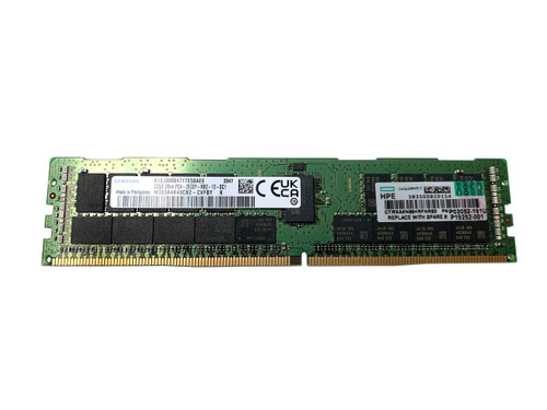 The P19043-B21 is a HPE 32 Gigabyte, 2RX4, PC4-2933Y-R, Smart Memory.