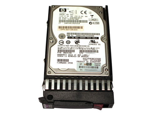 The 507284-001 is a HPE 300 Gigabyte, 6Gb/s data transfer rate, SAS hard drive with tray.