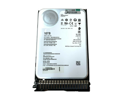 The 857644-B21 is a HPE 10 Terabyte, 12G transfer rate, 512e format, SAS hard drive.