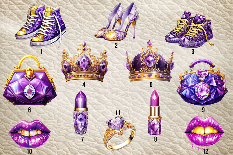 Purple and Gold Accessories