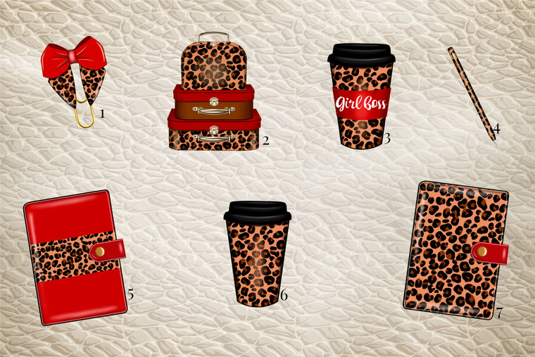 Leopard and Red Accessories