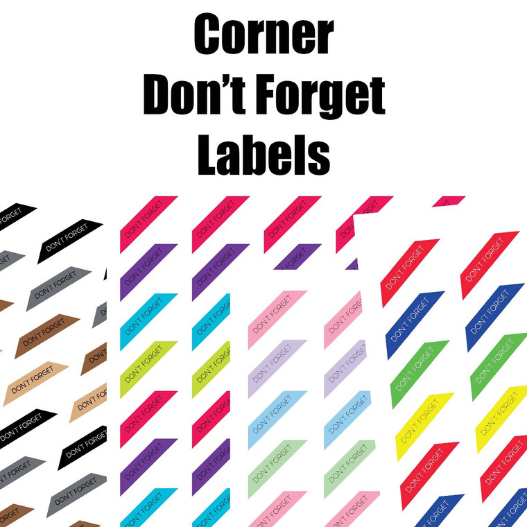 Corner Don't Forget Labels Collections