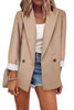 Apricot Buttoned Lapel Collar Blazer with Pocket