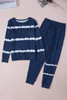 Blue Stripes Long Sleeves and Joggers Lounge Set