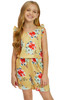 Yellow Floral Print Ruffled Sleeveless Girls Romper Yellow Floral Print Ruffled Sleeveless Girls Romper