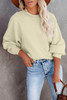 Beige Crew Neck Raglan Sleeve Sweatshirt