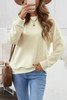 Beige Crew Neck Raglan Sleeve Sweatshirt