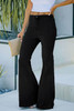 Black High Waist Pockets Bell Jeans