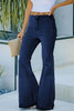 Blue High Waist Pockets Bell Jeans