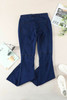 Blue High Waist Pockets Bell Jeans