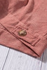 Pink Ribbed Corduroy Long Sleeve Jacket with Pocket