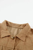 Khaki Ribbed Corduroy Long Sleeve Jacket with Pocket Khaki Ribbed Corduroy Long Sleeve Jacket with Pocket